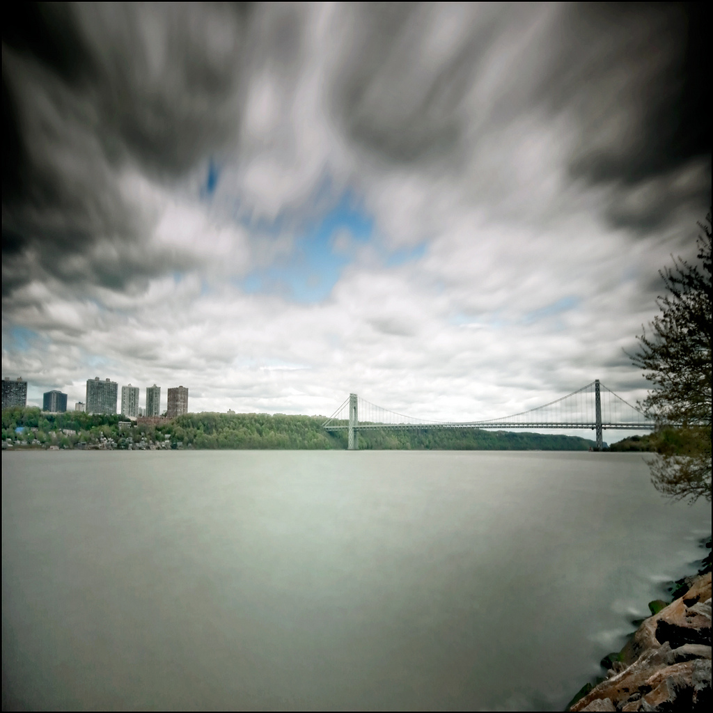 George Washington Bridge in the spring